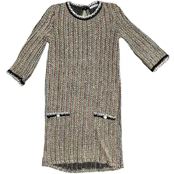 ZARA Chemise Woven Tweed Style Dress Size SM - Picture 1 of 5
